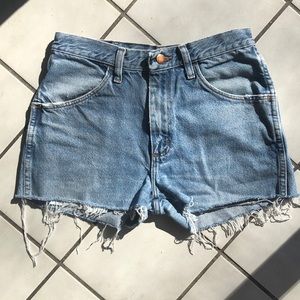 High waisted jean shorts